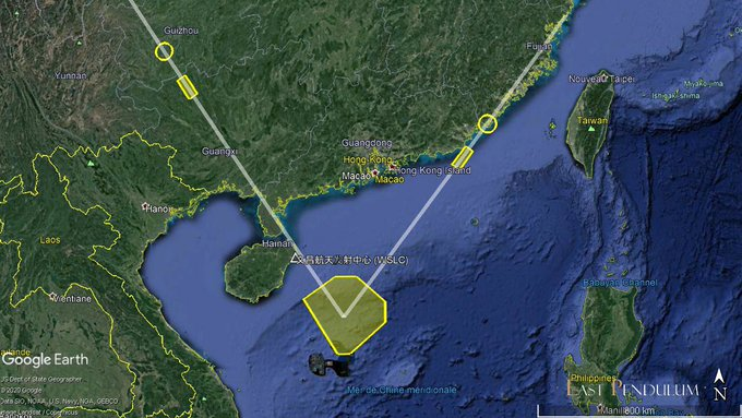 解放軍從浙江發射東風-21D導彈，從青海發射東風-26B導彈示意圖。   圖取自觀察者網。