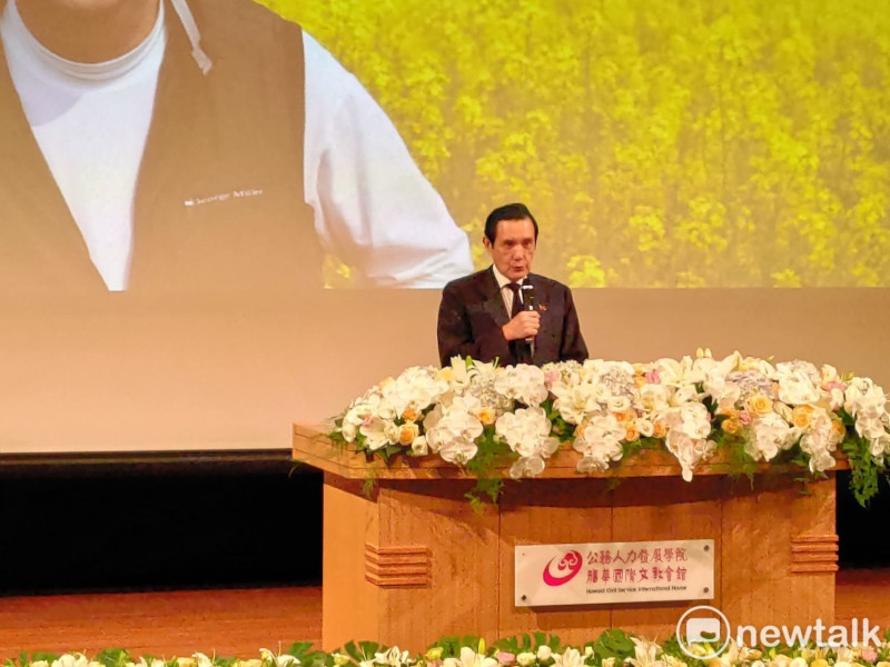 前總統馬英九出席王曉波紀念會。   圖：黃建豪/攝
