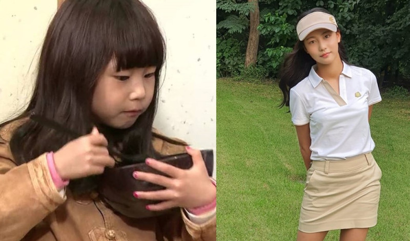 韓國前足球選手宋鍾國的女兒宋智雅，被網友說神似秀智，目前專攻高爾夫球，一心想成為選手。   圖：翻攝自韓網、智雅媽媽IG
