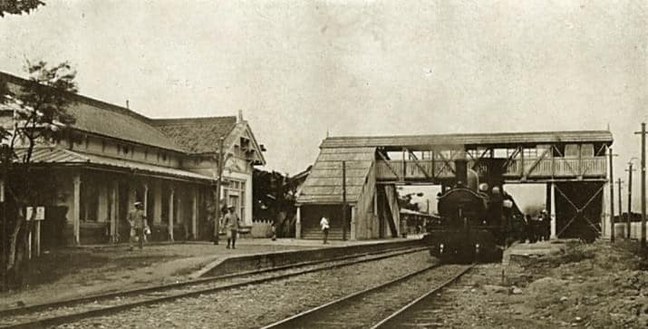 第一代台中火車站樣貌。   圖：翻攝自林佳龍臉書