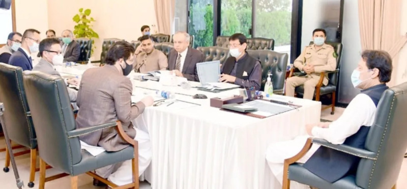 巴基斯坦總理伊姆蘭·汗（Imran Khan）在總統府與華為的代表團會面。   圖 : 翻攝自環球網 
