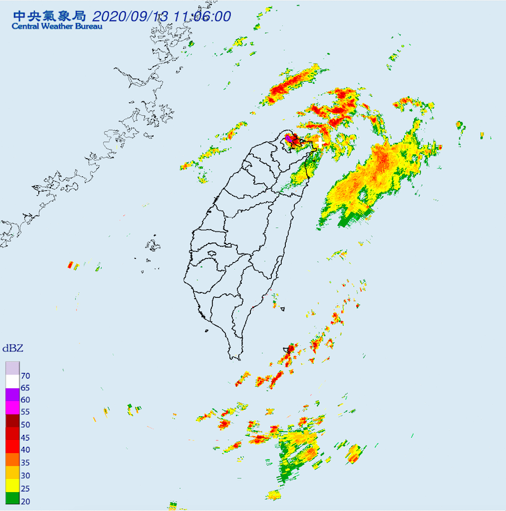 大台北有局部大雨發生的機率。   圖：擷取自中央氣象局