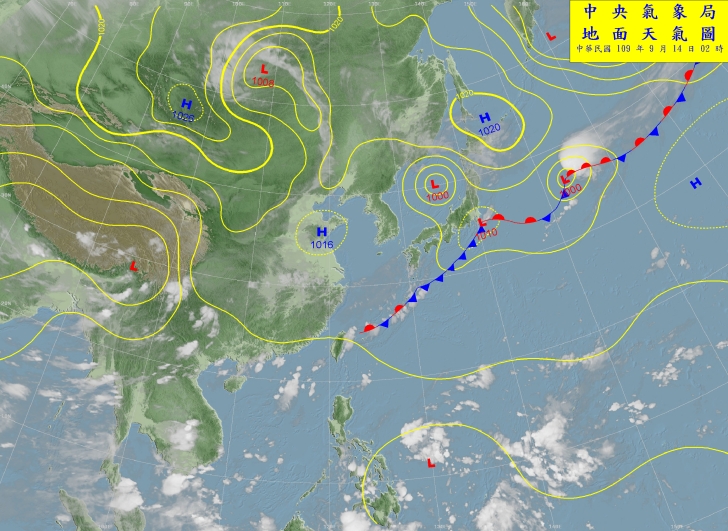 14日鋒面逐漸遠離台灣，大雨特報解除，不過氣象局仍提醒南部民眾，小心高溫炎熱。   圖：中央氣象局/提供