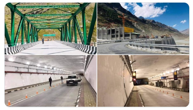 印度羅唐隧道即將在9月底開通，可以長驅直入與中國邊境地區重要軍事站拉合爾，在戰略上具有重要地位。   圖：翻攝自Sahil Pednekar推特