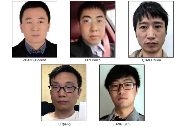 美國司法部16日起訴5名中國籍駭客，他們涉嫌對全球100多家企業、機構與個人網路攻擊。   圖：翻攝ZDnet網站