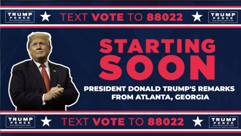 美國總統川普尋求連任，25日喬治亞州的非裔支持者開出「白金計畫」支票。   圖：翻攝自川普臉書