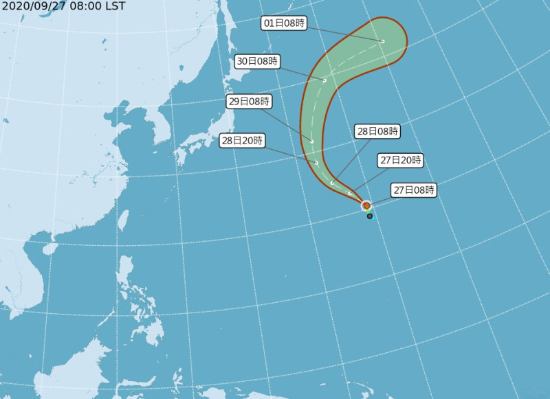 今年第13號颱風「鯨魚」生成。   圖/氣象局