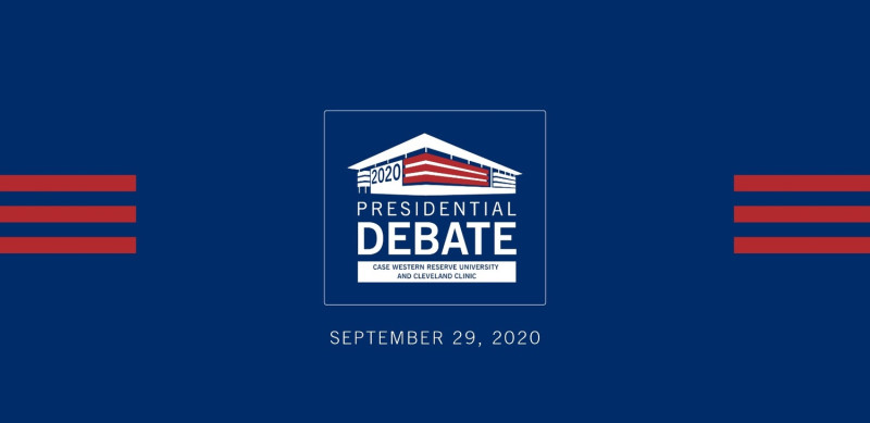 2020美國總統大選第1場電視辯論會，在俄亥俄州克里夫蘭的凱斯西儲大學舉行。   圖：翻攝自凱斯西儲大學