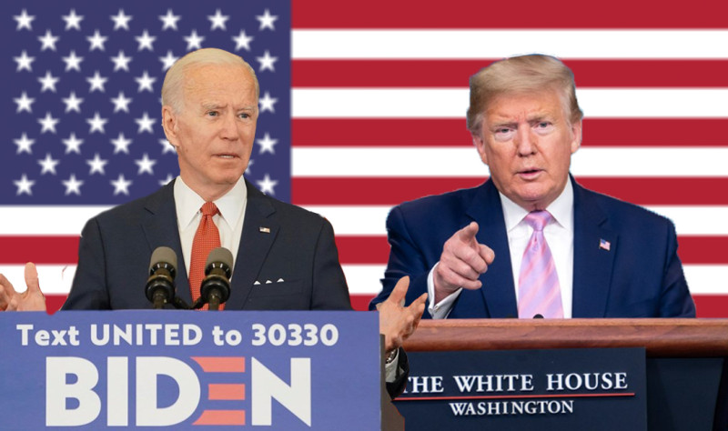 2020年美國總統候選人拜登（左）與川普（右）。   圖：新頭殼合成
