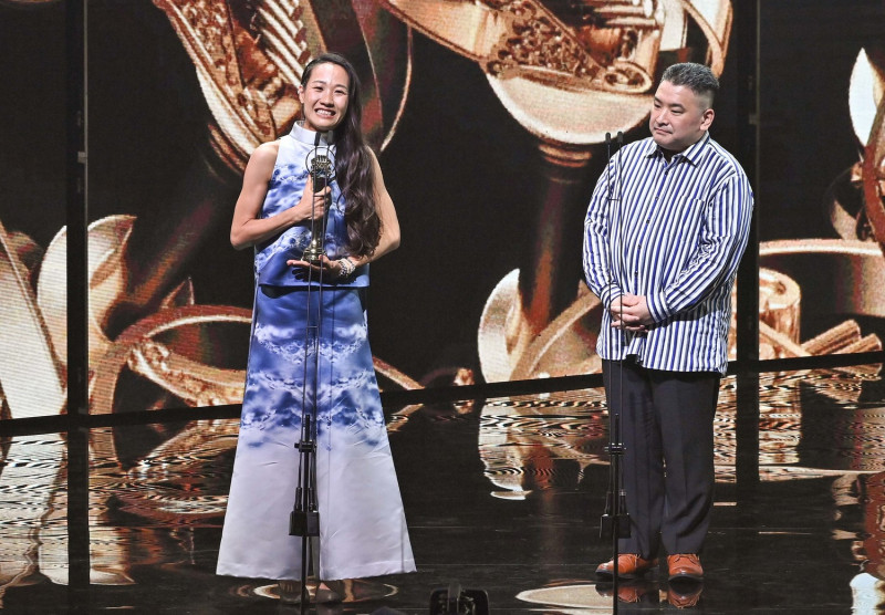 收視率次高則是落在頒發「最佳客語歌手獎」米莎上台領獎致詞時，收視率落在3.88(收視人口849,000)。   圖：台視/提供