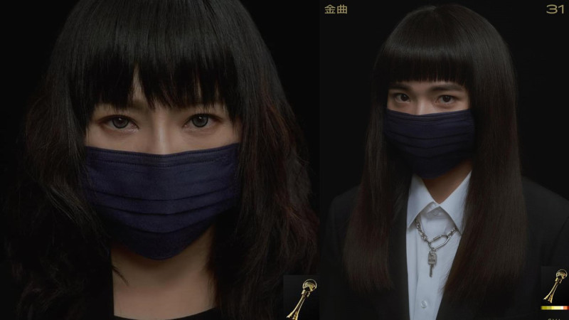 星座專家唐綺陽(左)昨天晚上PO出她與今年金曲新人獎得主持修(右)戴口罩的照片，竟意外撞臉。   圖：翻攝臉書粉絲專頁