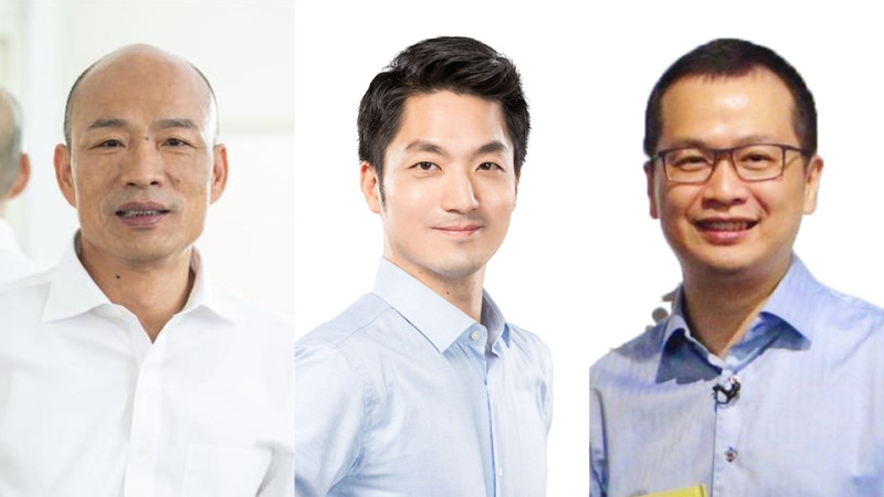 前高雄市長韓國瑜（左）、立法委員蔣萬安（中）、台北市議員羅智強（右）都被外界認為有意角逐2022台北市長。   圖：韓國瑜臉書、蔣萬安臉書、羅智強臉書（新頭殼合成）