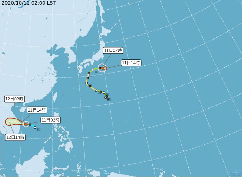 今年第15號颱風「蓮花」（國際命名ＬＩＮＦＡ）今天凌晨生成。   圖/氣象局