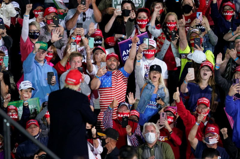 共和黨造勢場的支持者熱情依舊   圖:AP images