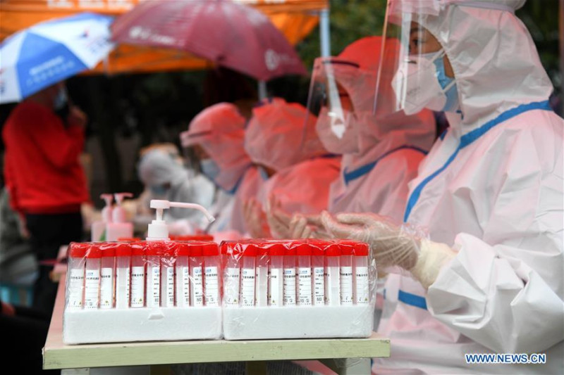 青島市進行大規模核酸檢測。   圖:擷取自臉書