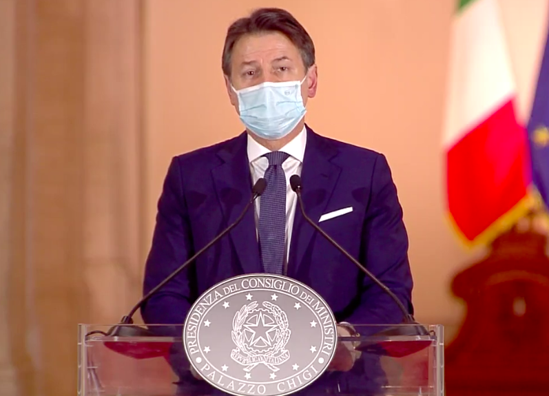 義大利新增確診創新高，總理孔蒂宣布將加強防疫措施。   圖：擷取自Giuseppe Conte臉書