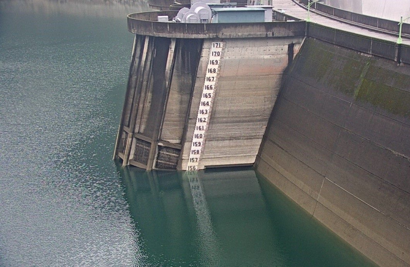 翡翠水庫水位於今日16時已回升至156.06公尺，蓄水率達64.8%。   圖：台北翡翠水庫管理局 / 提供