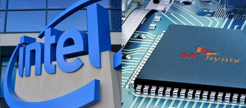 海力士宣布將支付10.3兆韓元買下英特爾的NAND記憶體業務。   圖：新頭殼合成