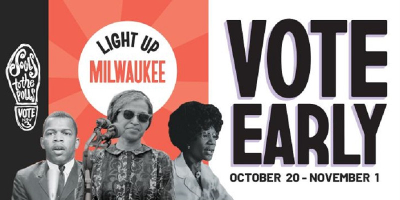 美國總統大選將於11月3日投票，部分州因疫情而放寬不在籍投票的規定，今（20）日起開始提前投票。   圖：翻攝Souls to the Polls Milwaukee臉書
