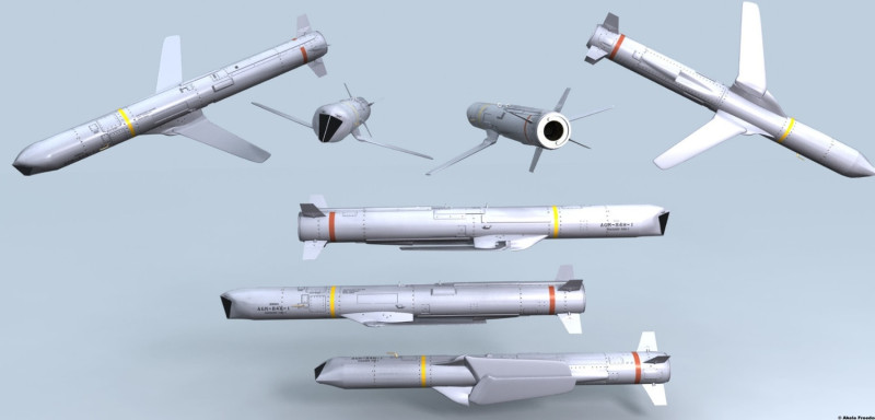 波音（Boeing）製造的AGM-84H/K SLAM-ER空對地飛彈。美國務院宣布將賣給台灣的三項軍售案之一。   圖:擷取自網路