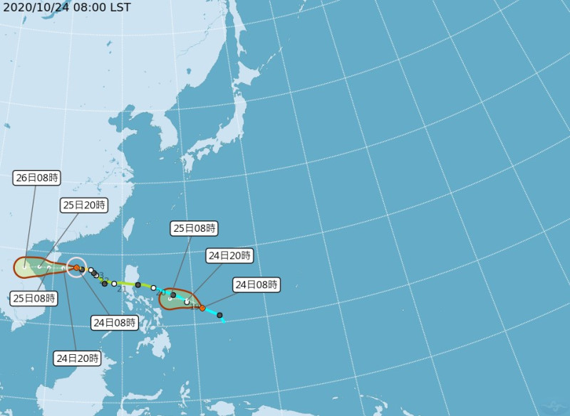 菲律賓東方海面有一熱帶性低氣壓，最快今天有可能形成颱風。   圖：翻攝自氣象局網站