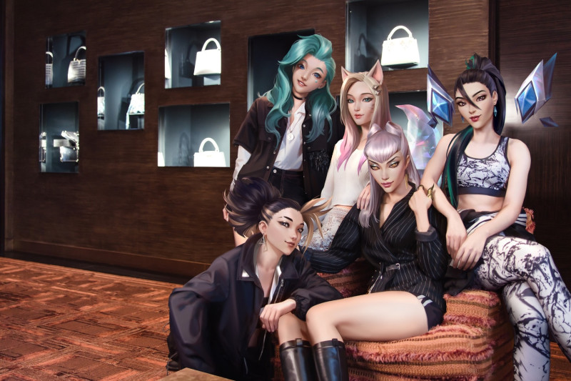 虛擬女團 K/DA 攜手怪物新人瑟菈紛登上時尚雜誌《DAZED》中國版   圖：翻攝自 K/DA 推特