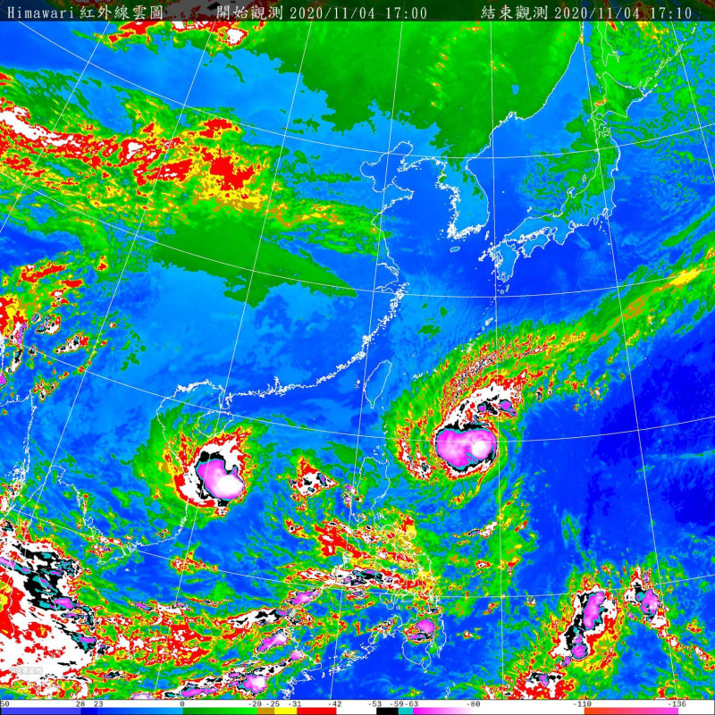 中央氣象局閃電颱風明日有機會發布海上颱風警報。   圖：中央氣象局提供
