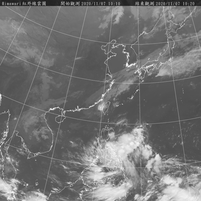 輕颱閃電逐漸遠離，今晚起受東北風增強影響，北台灣將變天轉為濕涼天氣型態，該天氣型態將持續到下週五(13日)。   圖：中央氣象局/提供