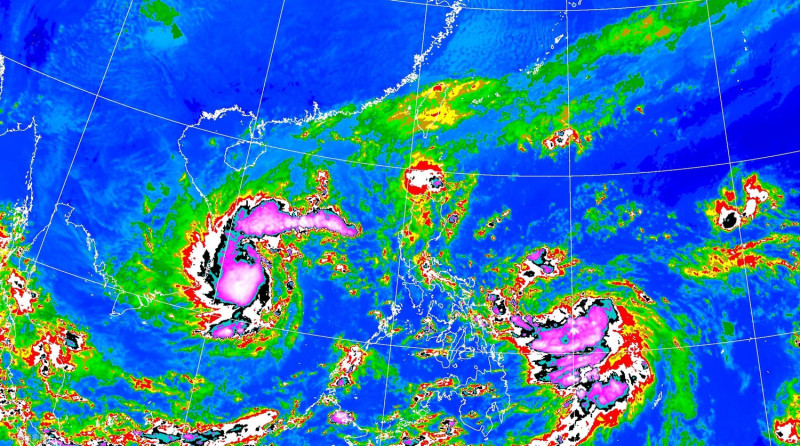 今年第22號颱風「梵高」於下午14點生成。   圖：中央氣象局提供