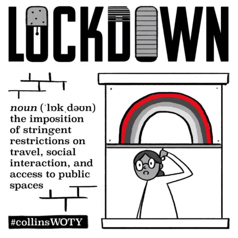 Lockdown成為柯林斯字典2020年度代表字。   圖:翻攝自Collins Dictionary臉書