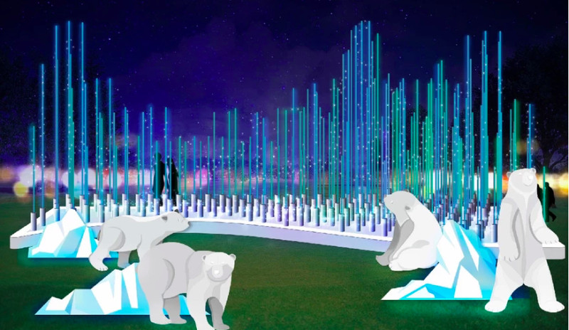 主題燈飾模擬圖：歐若拉的祝福。   圖：取自2020屏東聖誕節網站