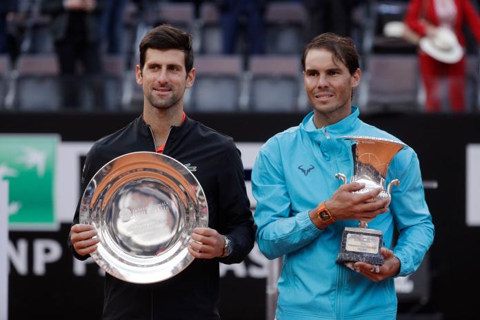 塞爾維亞「喬帥」Novak Djokovic(左)、「西班牙蠻牛」Rafael Nadal在大滿貫是否維持五盤制出現意見分歧。   圖／美聯社／達志影像