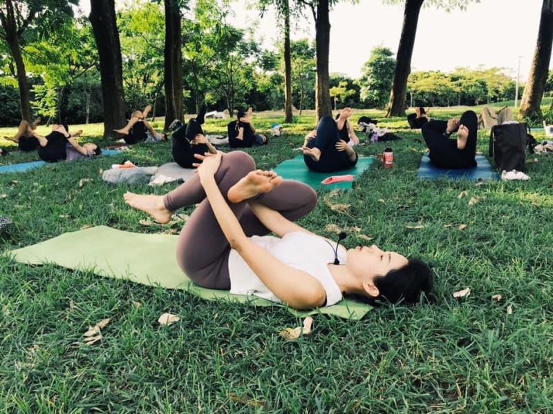 小草地瑜珈。   圖：台南市觀旅局／提供