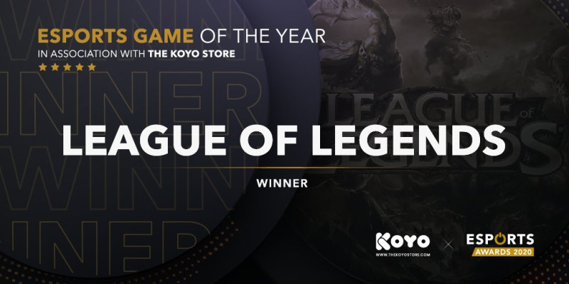 《英雄聯盟》獲得今年《Esports Awards 2020》的年度最佳電競遊戲獎。   圖：翻攝自推特