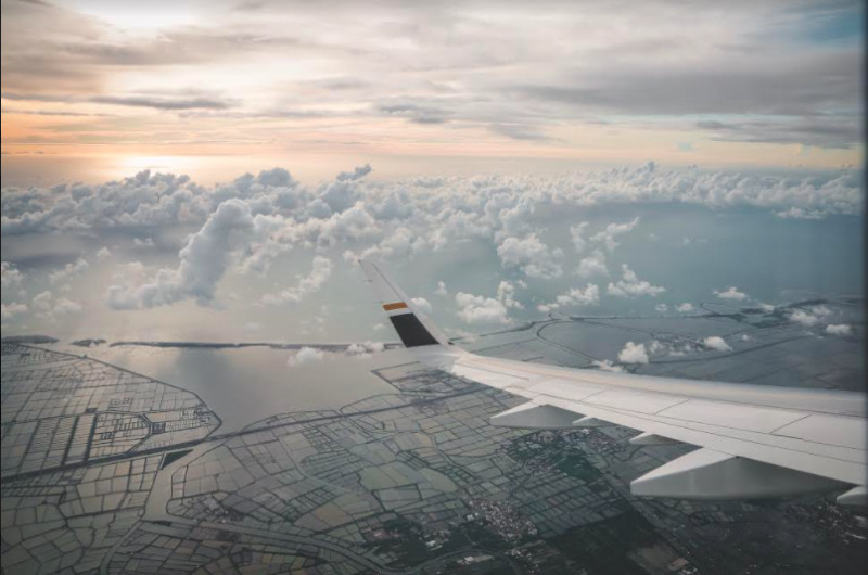星宇航空七夕微旅行航班飛經台南上空，看到美麗的景緻。   圖：台南市觀旅局／提供