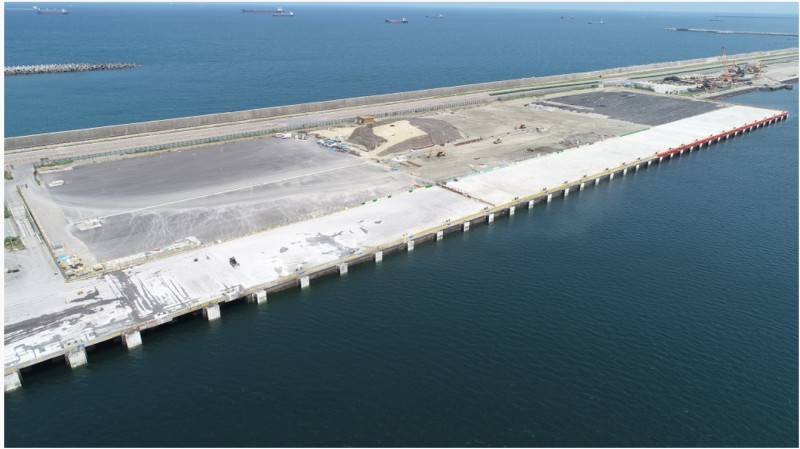 台中港#106碼頭新建工程空拍照片   圖：台中港務公司／提供