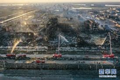 中國江蘇響水縣天嘉宜化工廠2019年3月發生大爆炸，現場變成一片廢墟。   圖 : 翻攝自新華網