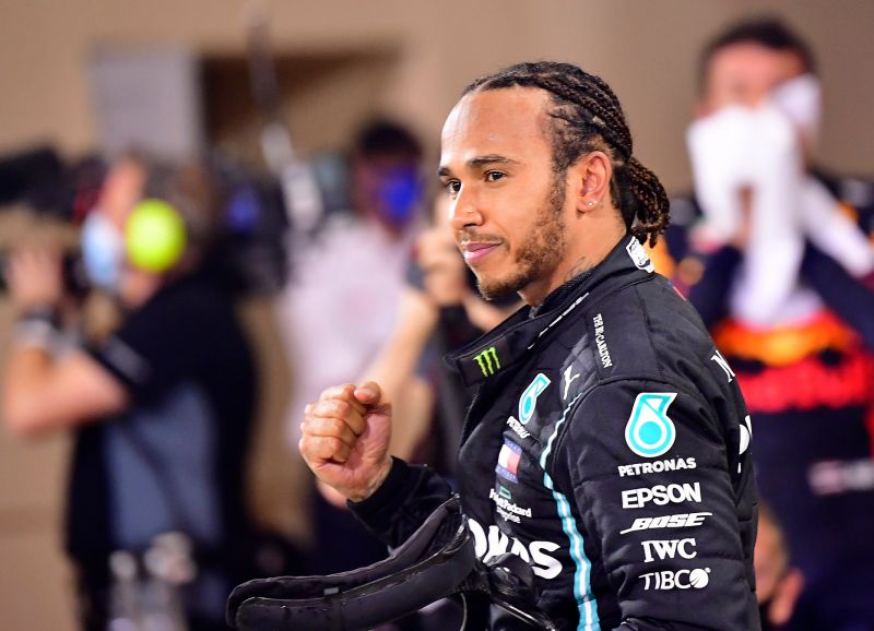英國車手Lewis Hamilton在新冠病毒(Covid-19)檢測中呈陽性。   圖／美聯社／達志影像