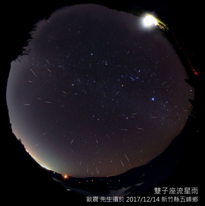 雙子座流星雨將在12/13晚間迎來極大期。    圖：台北天文館／提供(資料照)