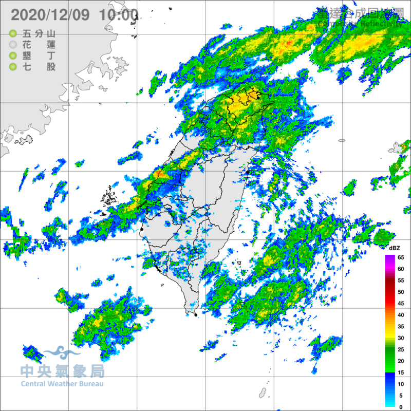 氣象局表示，今日全台都有降雨機會，其中北北基宜仍要嚴防大雨。   圖：氣象局／提供