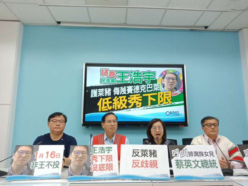國民黨團召開記者會，指責王浩宇的臉書文章涉嫌污辱原住民。   圖：國民黨立法院黨團/提供