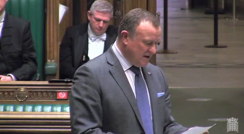 蘇格蘭民族黨議員亨德利對《內部市場法案》表示不滿。   圖：翻攝自英國會官網影片
