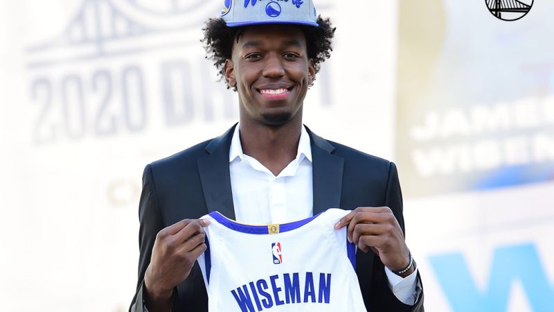 勇士新科榜眼James Wiseman成為隊史最年輕先發。   圖：取自勇士官方推特