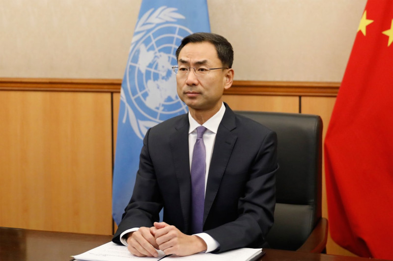 中國駐聯合國代表團副代表耿爽。   圖：翻攝中國駐聯合國代表團推特
