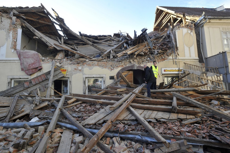 克羅埃西亞中部29日發生規模6.4強震，震央附近城鎮災情嚴重。   圖：達志影像/美聯社