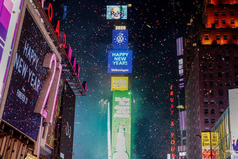 時代廣場（Times Square）因應疫情，改變跨年方式。   圖: 達志影像 /路透社