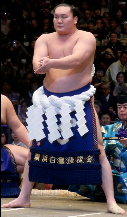 日本排名第一的相撲選手橫綱白鵬確診。   圖 : 翻攝自維基百科