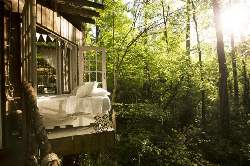 美國亞特蘭大的隱世樹屋。   圖： Airbnb /提供