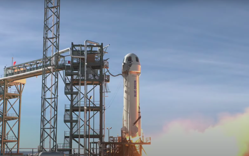 藍色起源（Blue Origin）成空進行新雪帕德火箭第14次試射。   圖：擷取自Blue Origin Youtube