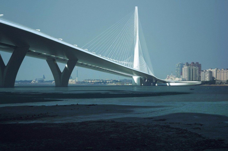 淡江大橋模擬示意圖。   圖：新北市交通局提供 